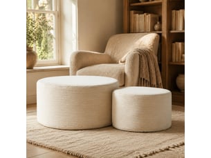 Table basse rond(e) coloris beige LPOSPI - 81 cmx61 cm