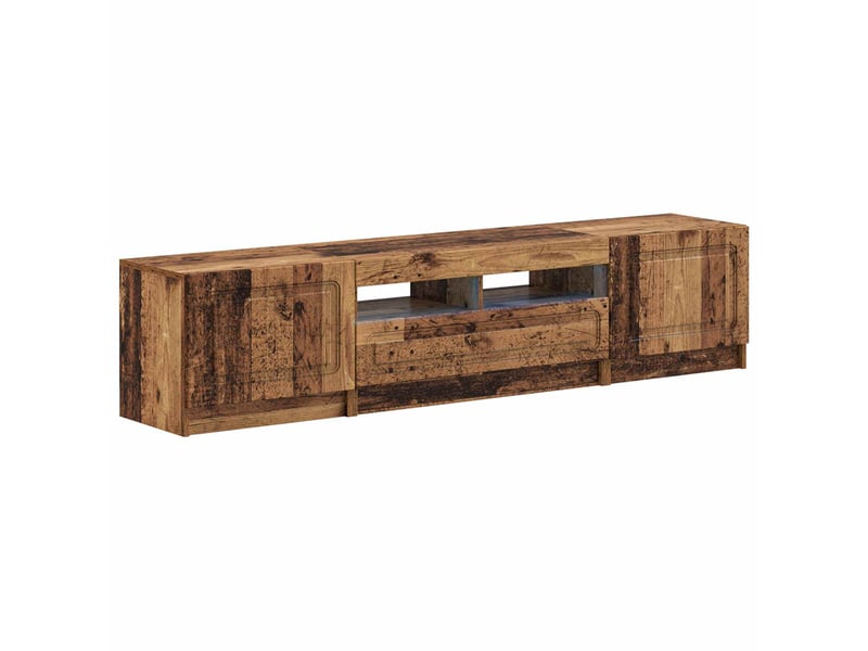 Meuble tv - banc tv - meuble de rangement led utrecht 3 pcs bois ancien bois d'ingénierie - Conforama A