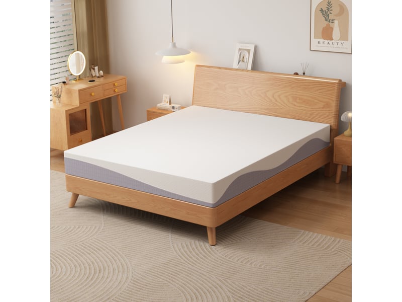  Matelas 180x200 cm - épaisseur 20 cm, indice h3h4, réversible, deux faces, housse lavable, cœur en mousse, oeko-tex, maille tricotée, blanc et gris Luxe haut de gamme - Conforama B