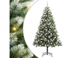 Sapin de noël - arbre de noël artificiel avec neige artificielle 300 led