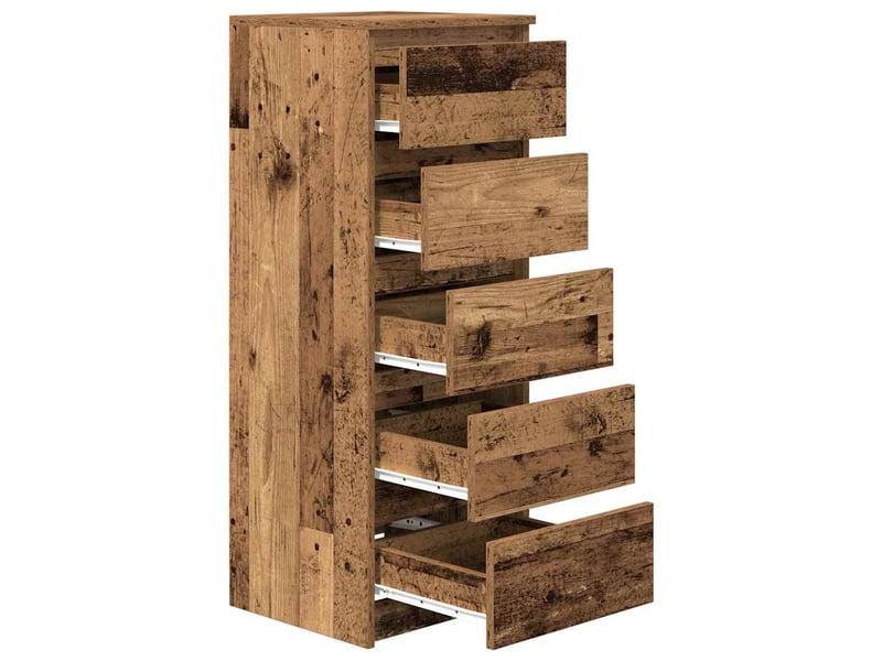  Buffet - bahut - meuble de rangement avec tiroirs vieux bois 37,5x35x99 cm bois d'ingénierie  - Conforama E