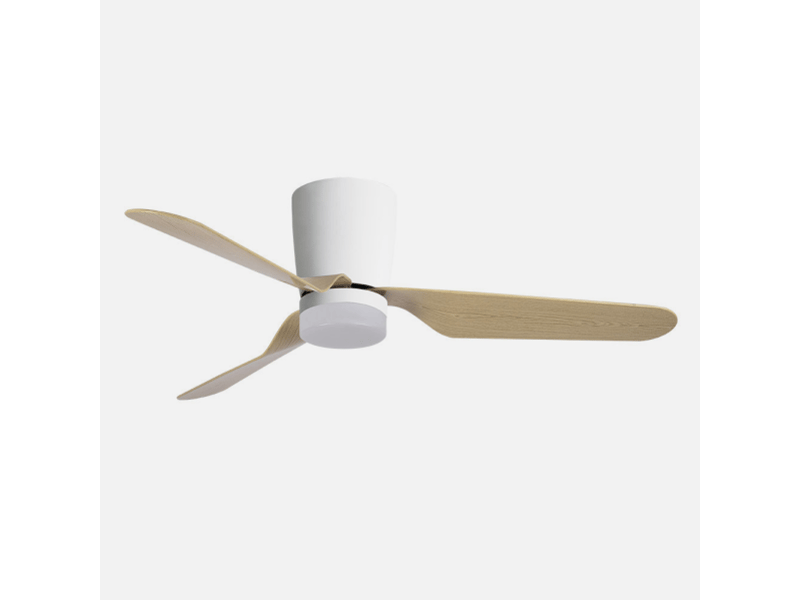  Ventilateur de plafond fabrilamp kochi dc blanchêtre 3 pales 132 cm 6 vitesses led 18 w télécommande 129191368 - Conforama D