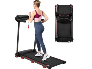 Tapis de course pliable 3 cv, 14 km/h, inclinaison 8 %, bluetooth, 120 kg