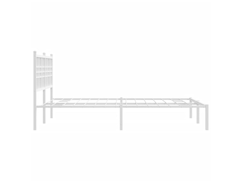  Lit double- lit adulte -  cadre de lit métal sans matelas et tête de lit blanc 120x200 cm  - Conforama D