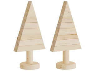Sapins de noël - arbre de noël en bois pour décoration 2 pcs 30 cm pin massif