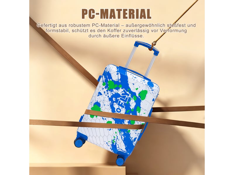  Lot de 3 valises rigides,202428 pouces,avec serrure à code,pc,bleu  - Conforama D