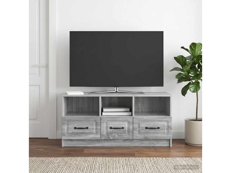  Meuble tv - banc tv - meuble de rangement sonoma gris 102 x 34,5 x 47 cm bois d'ingénierie  - Conforama B