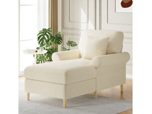 Fauteuil relax 133x87x90 cm, fonction allongée, coussin lombaire, canapé simple, pour salon et bureau, velours beige