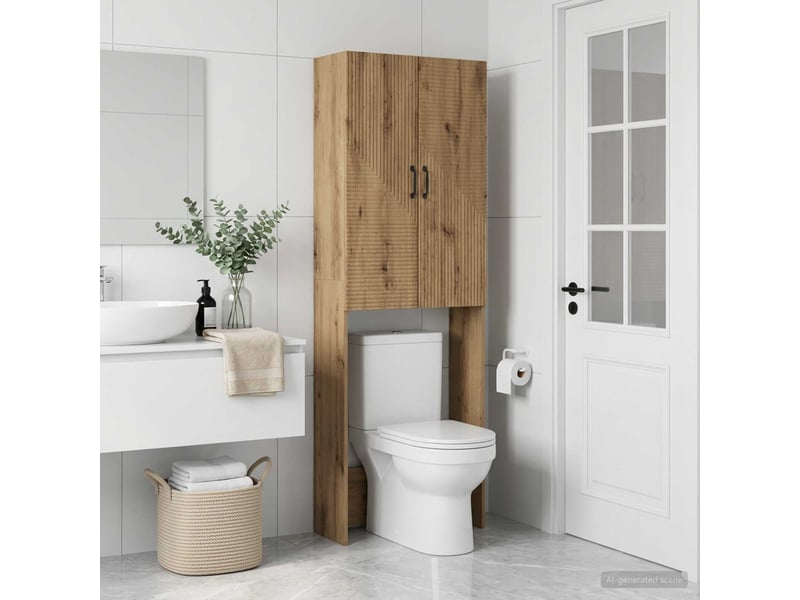  Armoire de toilette, meuble de toilette haarlem chêne artisanal 66x25.5x190 cm  - Conforama C