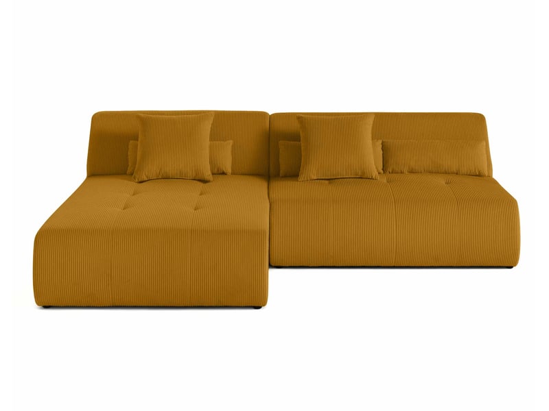 Onyx - canapé modulable d'angle réversible 4 places - en velours côtelé - lisa design - jaune ONYX - Conforama A