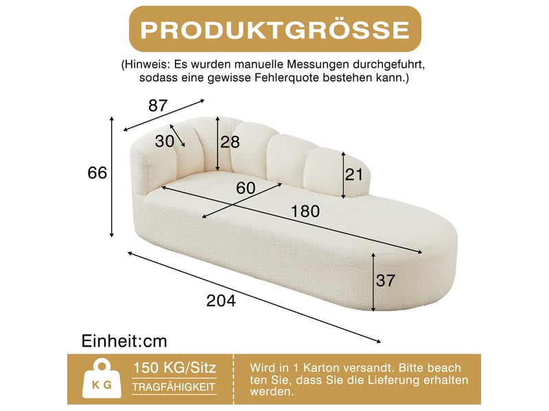  Méridienne 2 places en chenille beige avec dossier ondulé  - Conforama C
