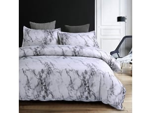 Housse de couette, 2 pièces ensemble de parure couettes imprimée marbre géométrique moderne (1 housse de couette + 1 taies d'oreiller)