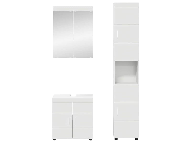 Ensemble de mobilier de salle de bain tulum 3 pièces blanc cf64725 - Conforama C