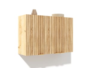 Armoire murale de cuisine avec 3 portes et étagère, rangement fermé pour cuisine, en mdf naturel, 90 × 29 × 60 cm
