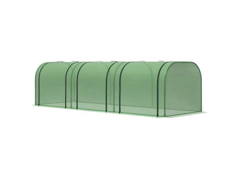  Serre en aluminium, trois portes enroulables, bâche robuste, structure en acier, verte, 2,95 x 1 x 0,8 m  - Conforama B