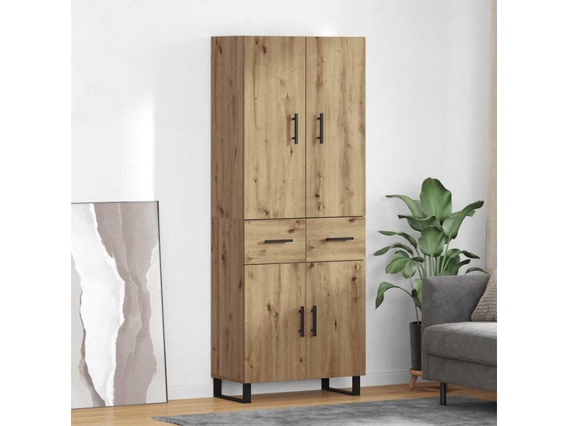  Haut armoire, armoire de rangement chêne artisanal 69,5x34x180 cm shl18774  - Conforama B