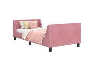 Lit simple 90x190 cm coloris rose