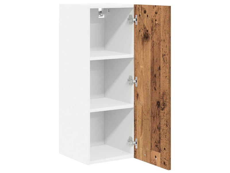  Meuble de rangement cuisine, armoire suspendue bois ancien et blanc 30x31x80cm  - Conforama E