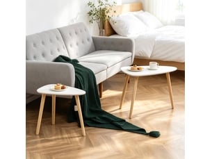 Table basse triangulaire coloris bicolore <strong>BEAOK</strong> <strong></strong> - 39.5 cmx44.5 cm