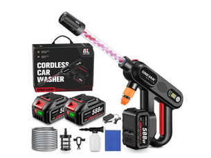 Laveuse haute pression sans fil 150 bar 5 en 1 3 vitesses avec 2 batteries 2ah