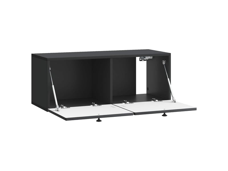  Meuble tv - banc tv - meuble de rangement mural noir 78,5 x 31 x 30 cm bois d'ingénierie  - Conforama E