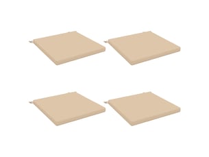 Lot de 4 coussins de siège, coussins d'assise soest 100 % polyester crème cf60385