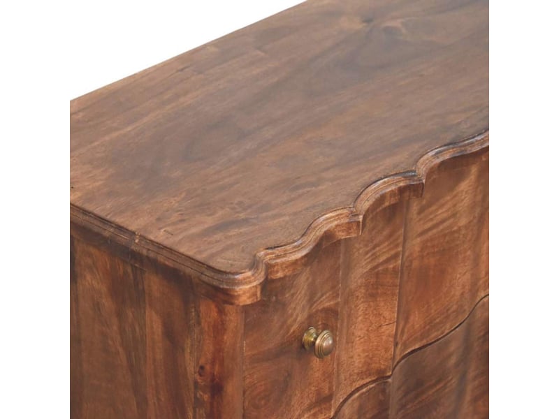  Artisan furniture commode lume en bois massif à panneaux finition torréfiée  - Conforama D