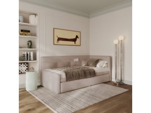 Lit simple 90x200 cm SELSEY Nesmi coloris beige