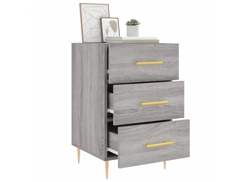  Table de chevet sonoma gris 40x40x66 cm bois d'ingénierie  - Conforama D