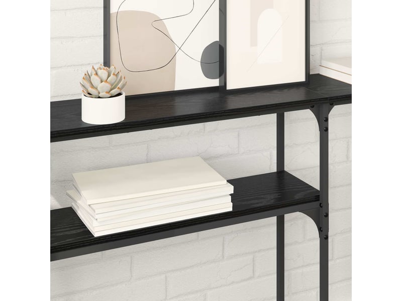  Table de chevet - tableconsole chêne noir 146 x 22.5 x 75 cm bois d'ingénierie  - Conforama C