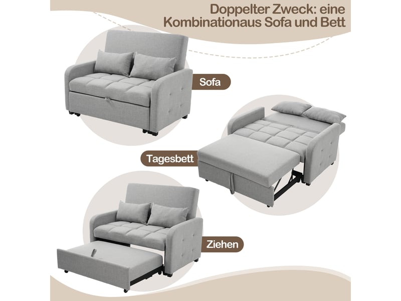  Canapé convertible, canapé-lit, 180x127 cm, dossier réglable, mobilier pour espace de vie, pour salon et séjour  - Conforama D