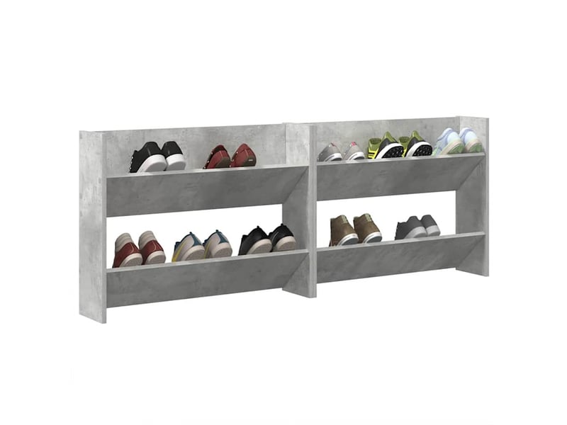  Armoires à chaussures murales 2 pcs gris béton 80x18x60 cm  - Conforama D