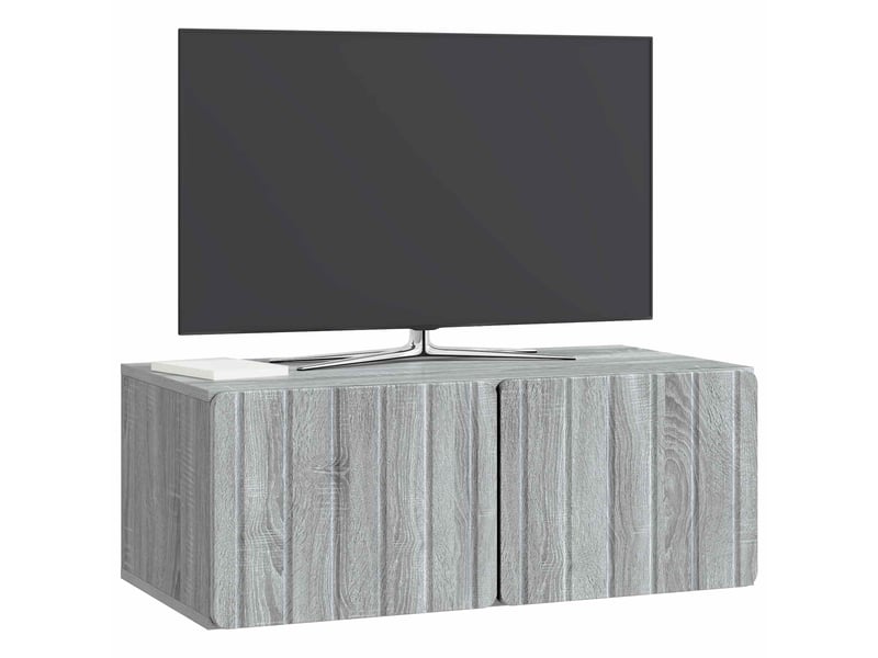  Meuble tv - banc tv - meuble de rangement mural 78,5 x 41 x 30 cm sonoma gris bois d'ingénierie  - Conforama C
