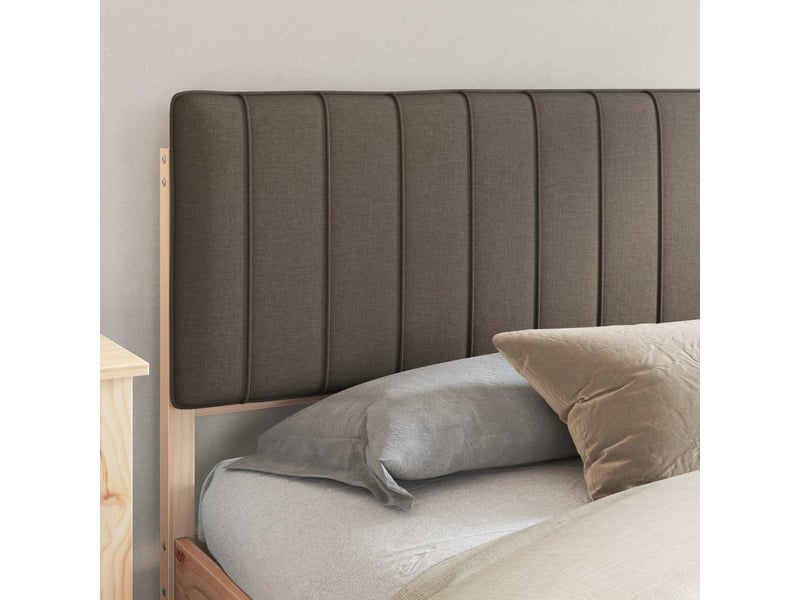 Lit double- lit adulte - cadre de lit avec tête de lit rembourrée taupe 200 x 200 cm - Conforama B