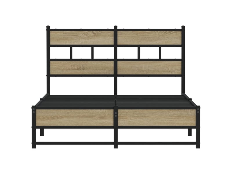  Lit double- lit adulte -  cadre de lit en métal sans matelas chêne sonoma 120x190 cm  - Conforama C
