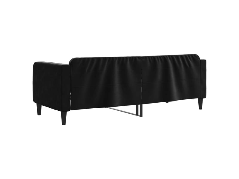  Lit simple- lit adulte -  lit de repos sans matelas noir 80x200 cm velours  - Conforama D