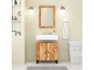 Miroir rectangulaire à fixer coloris marron <strong></strong> <strong></strong> - 70 cm x 50 cm