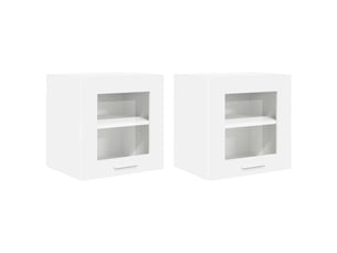 Meuble de rangement cuisine, armoire suspendue 2 pcs blanc bois d'ingénierie shl5354