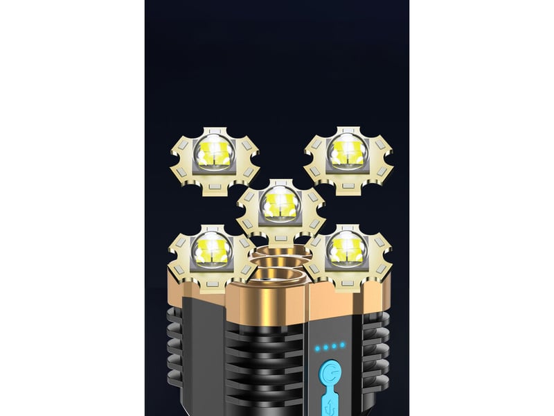  Cob côté lumière multi-fonction lampe de poche lumineuse extérieure led portable ménage usb lampe de poche rechargeable  - Conforama C