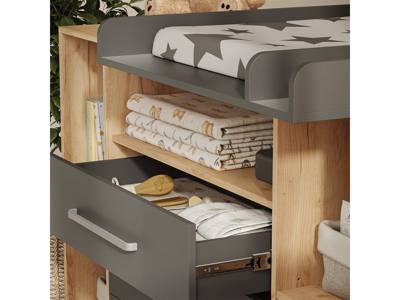  Vicco commode à langer, chêne doréanthracite, 138.3x93cm  - Conforama D