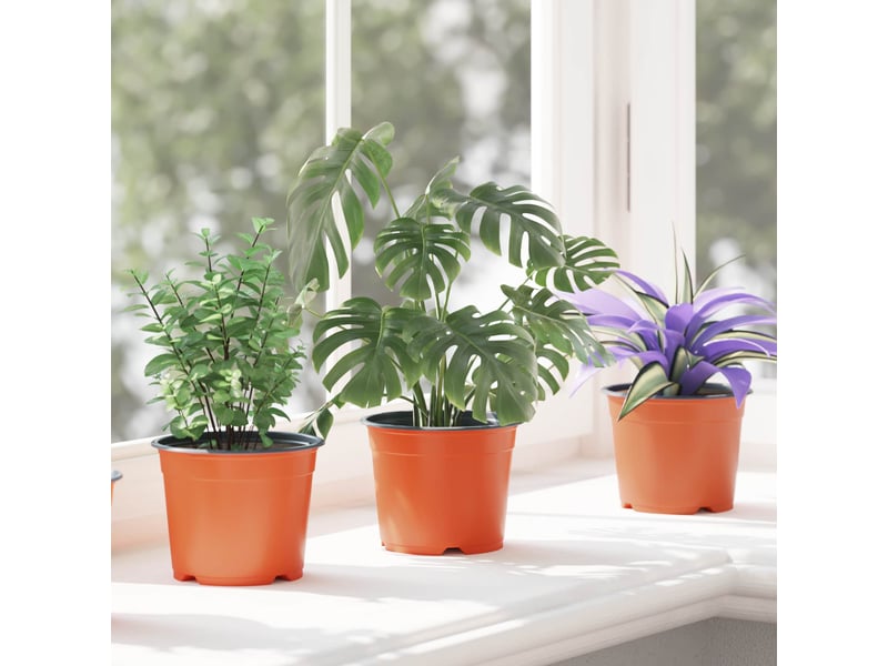  Jardinière - pot à fleurs rond 100 pcs terre cuite ø 10 x 8 cm plastique  - Conforama E