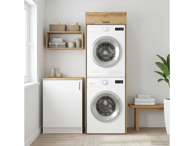  Armoire pour machine à laver chêne artisanal 67,5x68x200 cm  - Conforama B