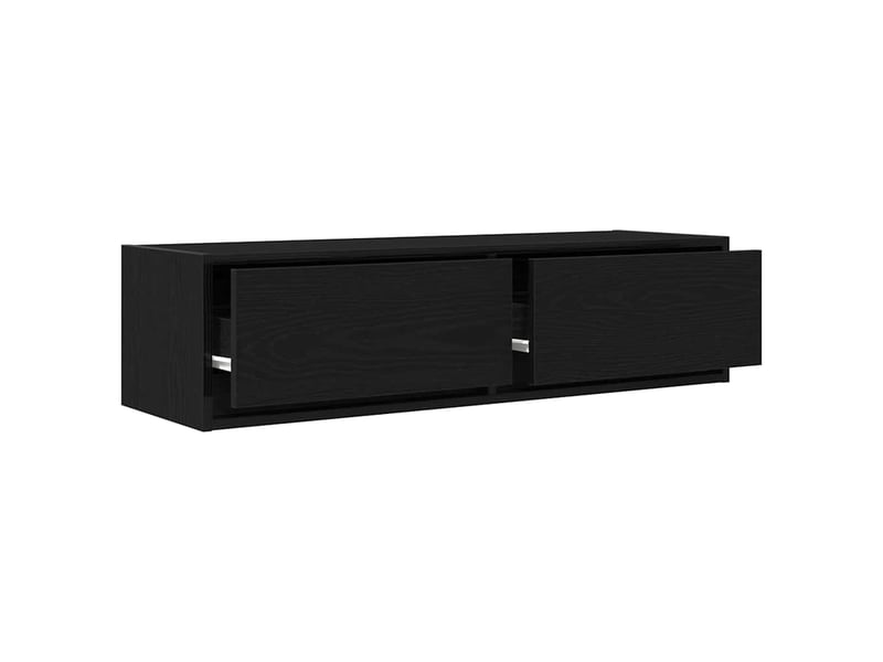  Meuble tv - banc tv - meuble de rangement 100 x 31 x 25,5 cm chêne noir bois d'ingénierie  - Conforama E