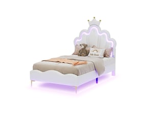 Lit avec rangement 90x200 cm <strong>BLSYHDH</strong> <strong></strong> coloris blanc