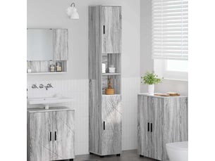 Cabinet de salle de bain, armoire salle de bain gris sonoma 30 x 35 x 192 cm cf65372