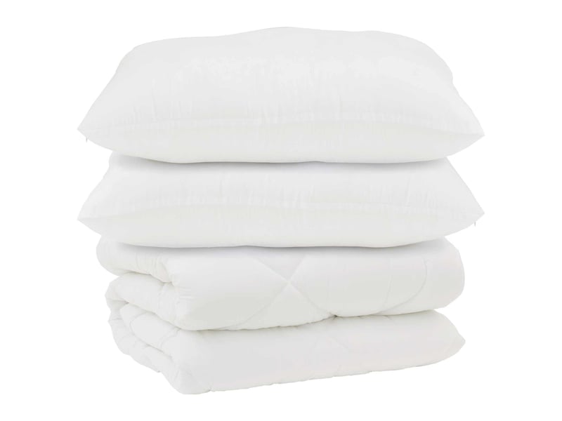  Couette avec oreillers 3 pcs - duvet blanc microfibre et plumes d'oie  - Conforama A