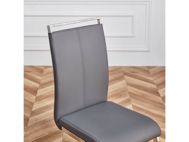  Lot de 4 chaises suspendues design gris simili cuir - charge maximale 120 kg  - Conforama D