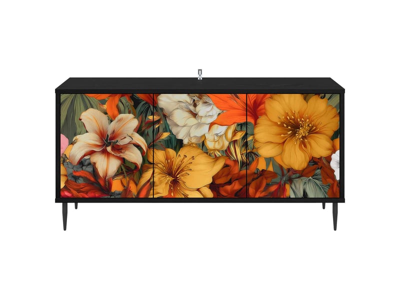 Meuble tv - banc tv - meuble de rangement gennep 102 x 33 x 51 cm chêne noir bois d'ingénierie - Conforama D