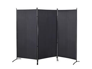Paravent 3 panneaux dim. 2,53l x 0,5l x 1,82h m store latéral brise-vue paravent sur pied métal séparateur polyester