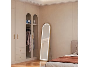 Miroir à fixer coloris doré <strong></strong> <strong></strong> - 150 cm x 40 cm